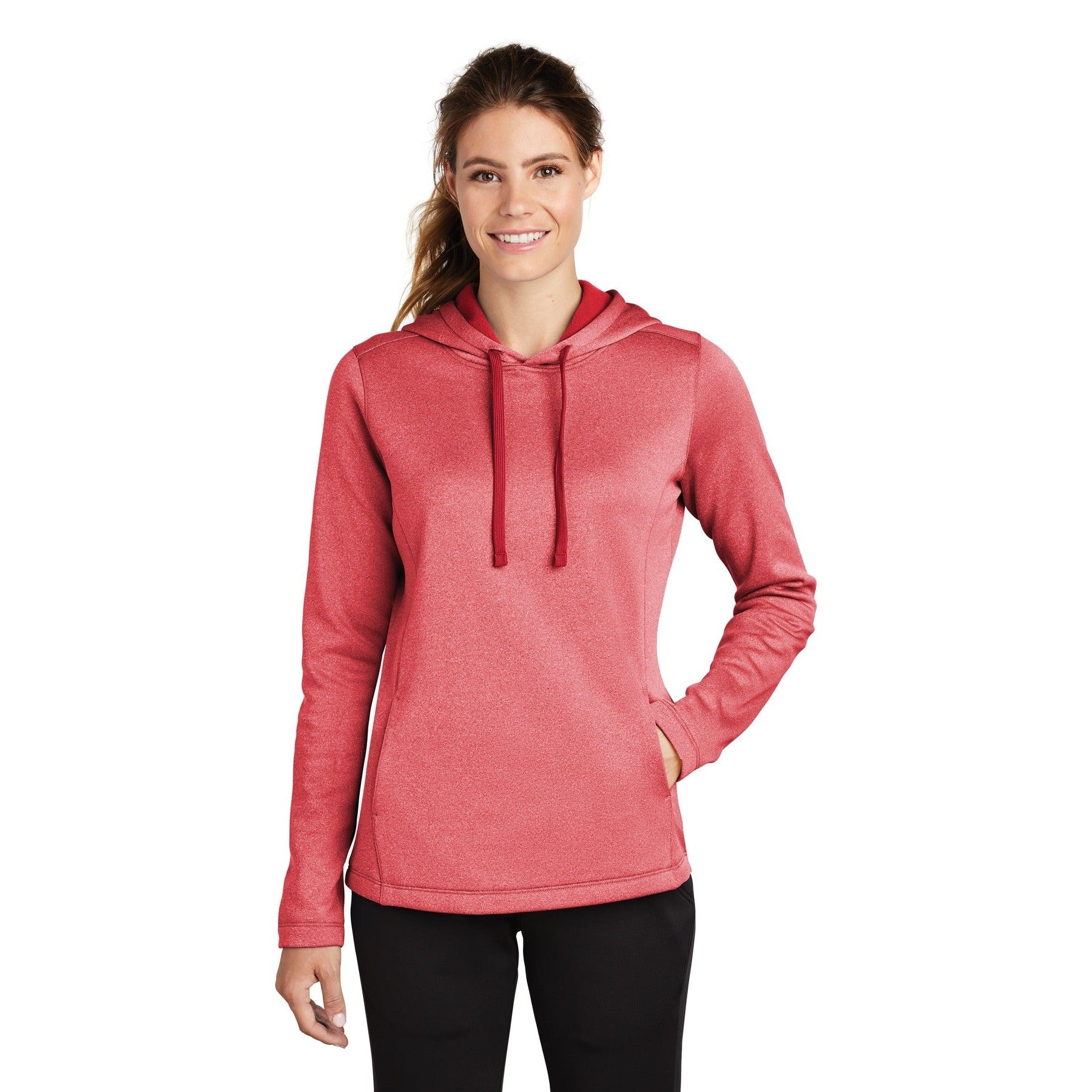 Sport-Tek-Sport-Tek ® Women's PosiCharge ® Sport-Wick ® Heather Fleece Hooded Pullover. LST264-MedTech-3